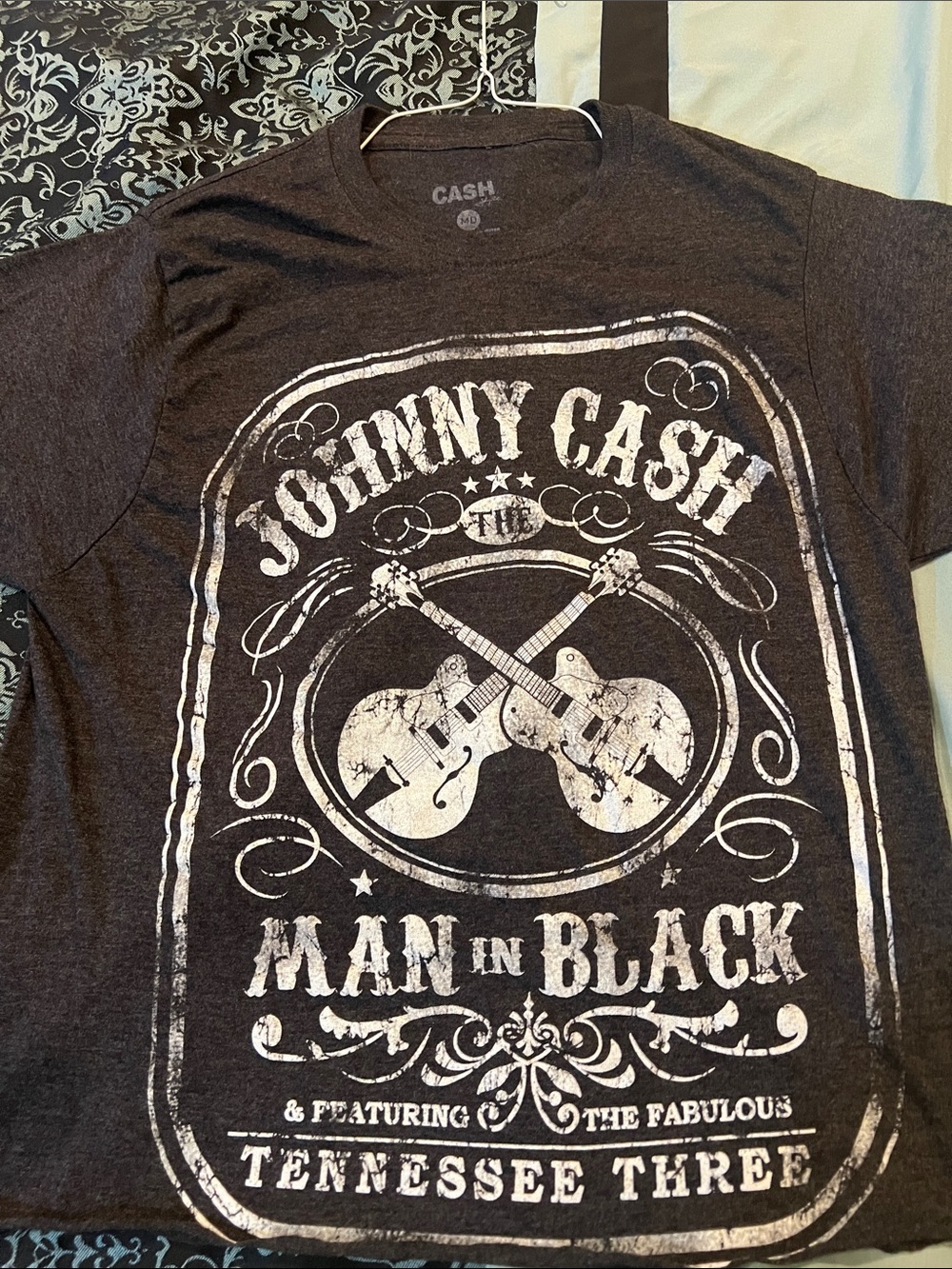 JOHNNY Cash Brand Black Graphic Crop Top - Johnny Cash Inspired